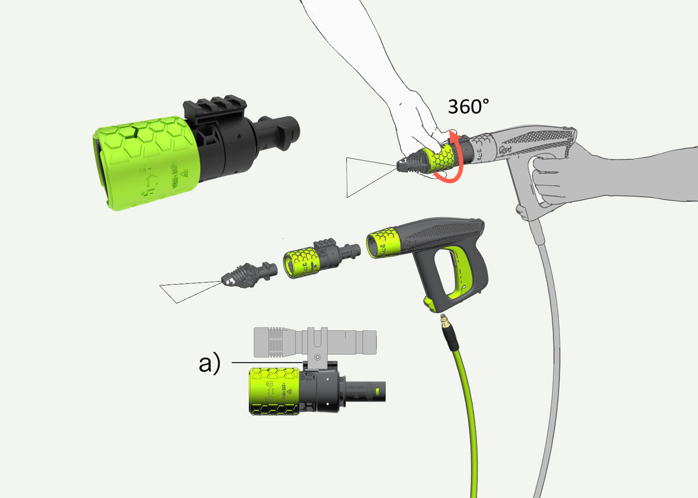 Changing the spray direction on AVA fixed nozzles