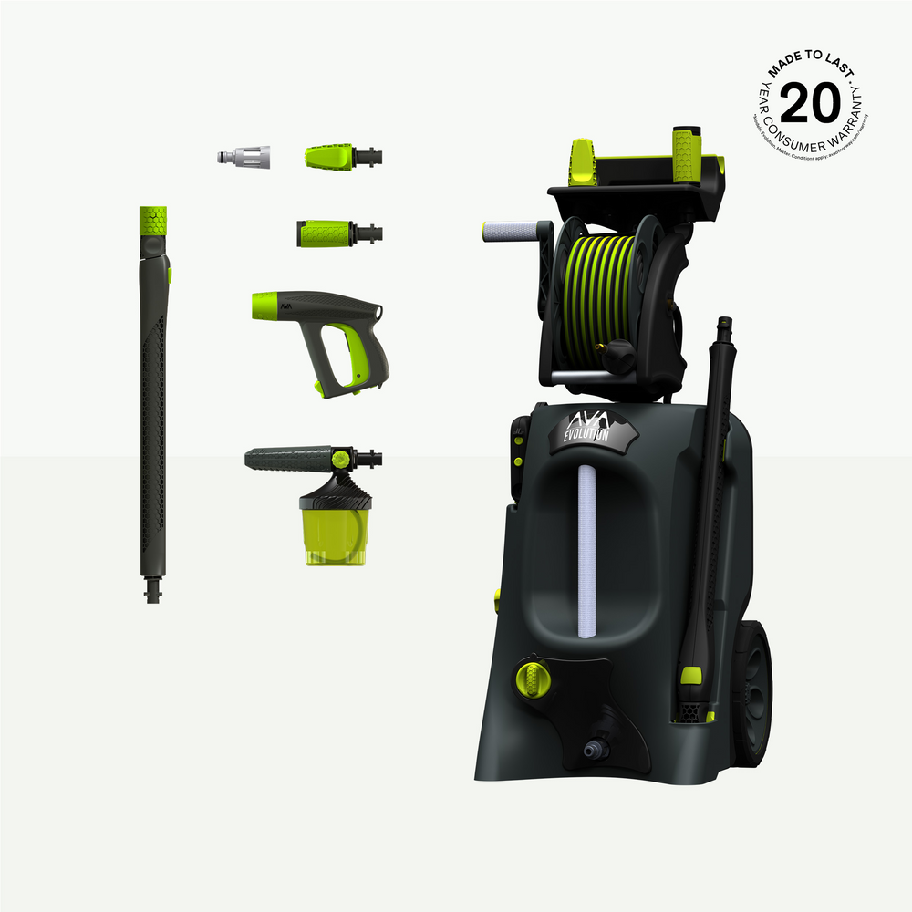 AVA Evolution Pressure Washer Large Bundle Render 20 Year Warranty