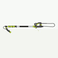 AVA telescopic lance for pressure washers, extended to 4 meters, with black and green handle, trigger, and nozzle, featuring a hose attachment.
